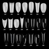500 PCS Clear Natural Artificial Fake Nail Tips Kit With Cutter Tools Full Half Cover French False Nails Set Extension Long Tips